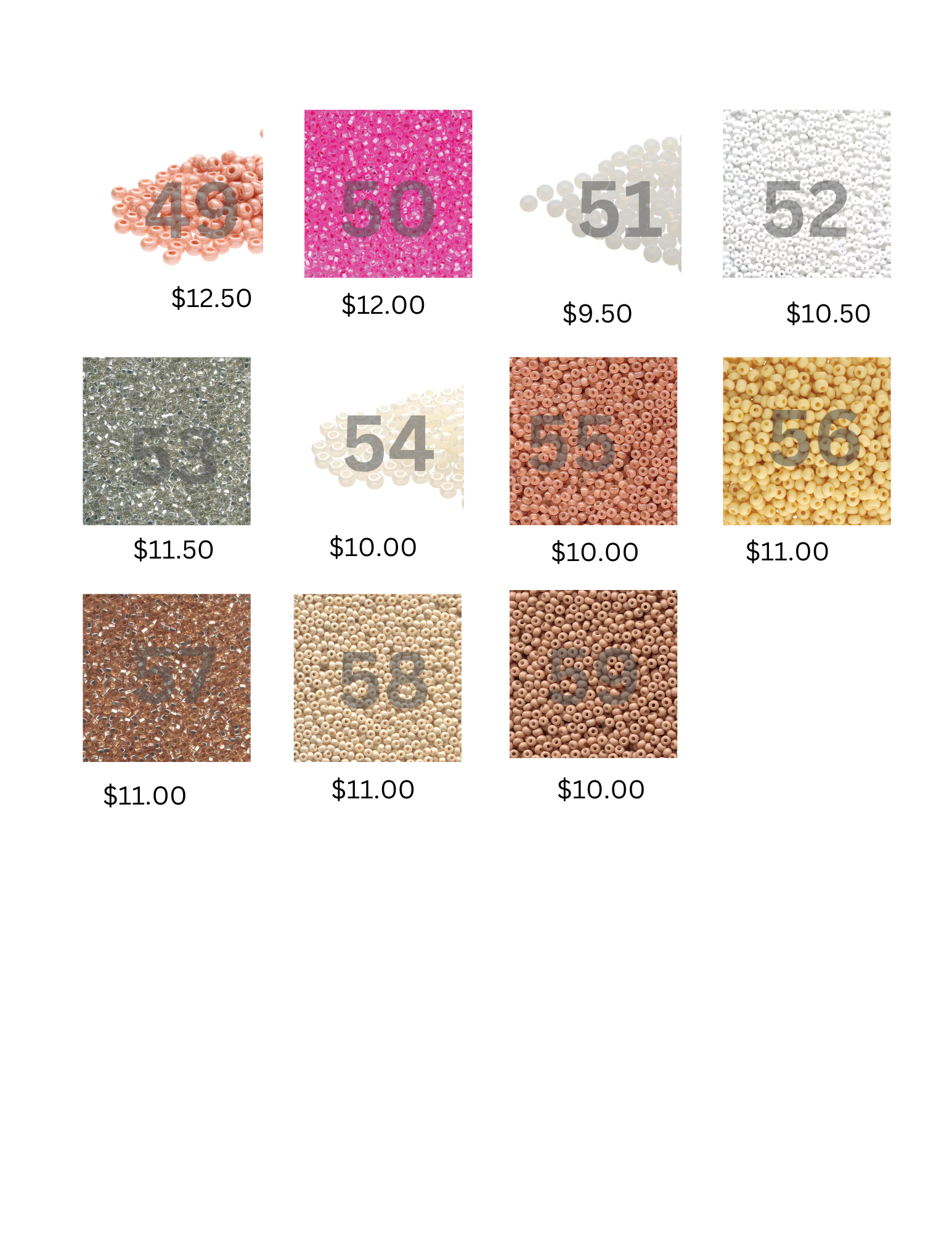 BULK SAMPLE SEED BEADS
